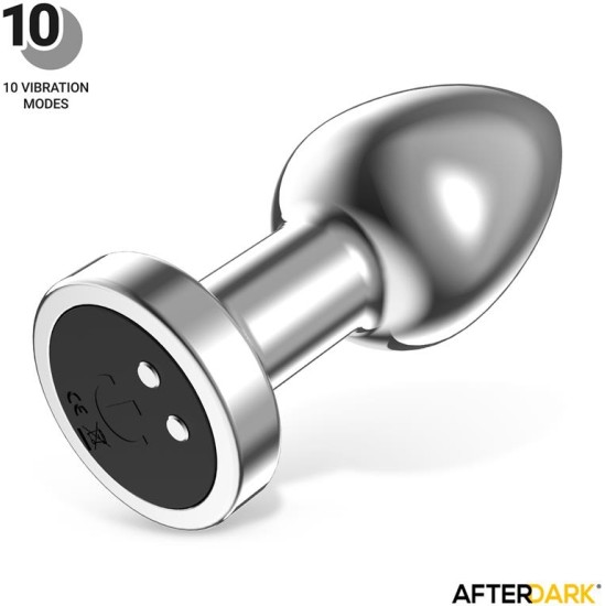 Afterdark Dimpor Chrome Anal Plug with Vibration and Magnetic USB Size S