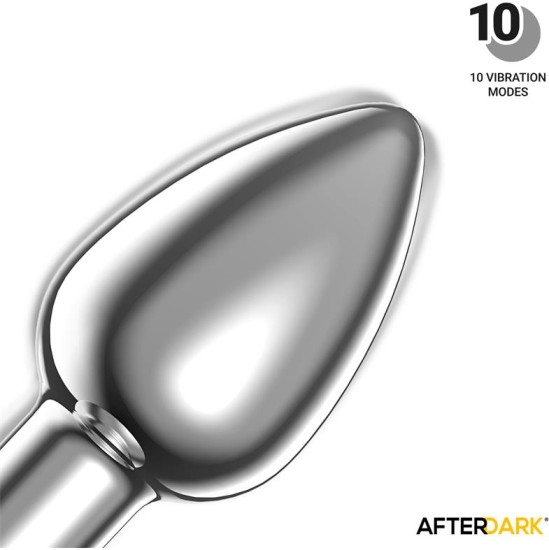 Afterdark Dimpor Chrome Anal Plug with Vibration and Magnetic USB Size S