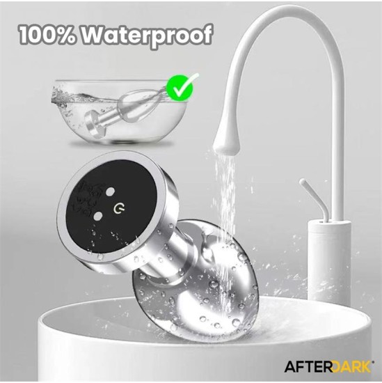 Afterdark Dimpor Chrome Anal Plug with Vibration and Magnetic USB Size S