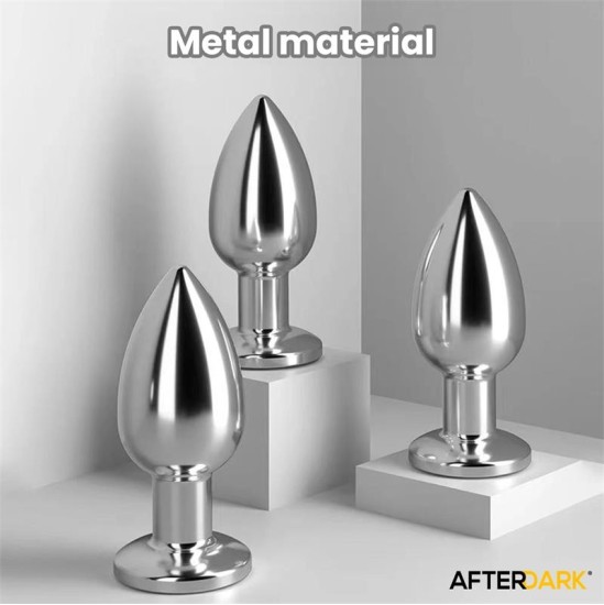 Afterdark Dimpor Chrome Anal Plug with Vibration and Magnetic USB Size S