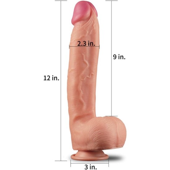 Lovetoy Dildo Nature 12 Dual Layer Flesh