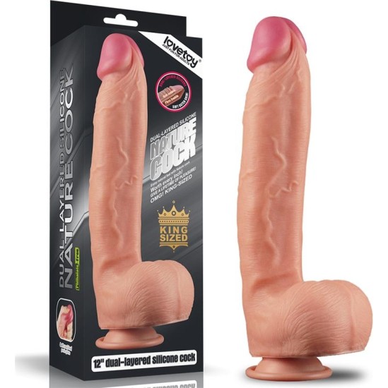 Lovetoy Dildo Nature 12 Dual Layer Flesh