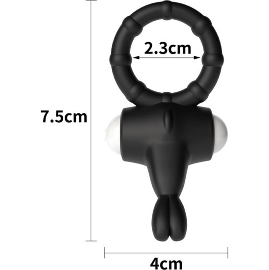 Lovetoy Vibrating Cockring Power Clit Black