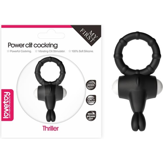 Lovetoy Vibrating Cockring Power Clit Black