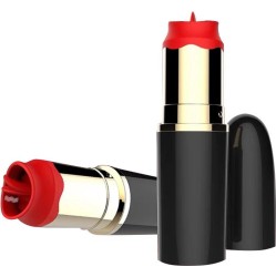 A-Gusto Lipstick Vibrator with Stimulating Tongue USB Black