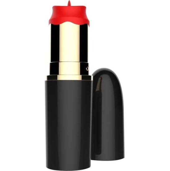 A-Gusto Lipstick Vibrator with Stimulating Tongue USB Black