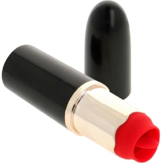 A-Gusto Lipstick Vibrator with Stimulating Tongue USB Black