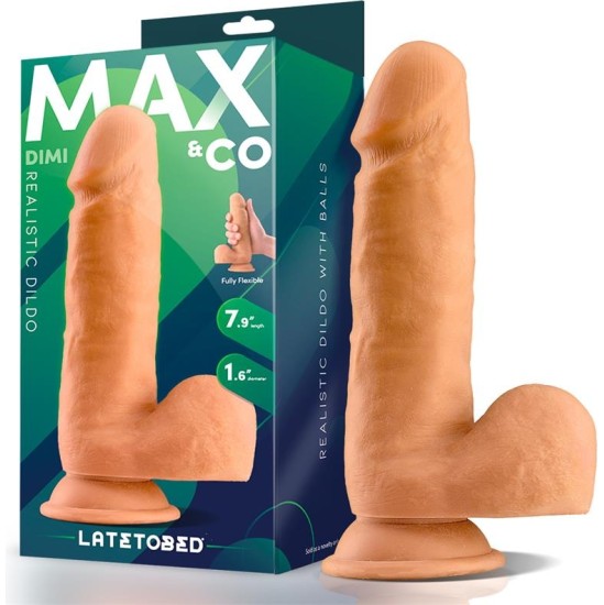 Max & Co Dimi Realistic Dildo with Testicles  7.9 Flesh