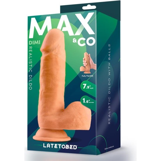Max & Co Dimi Realistic Dildo with Testicles  7.9 Flesh