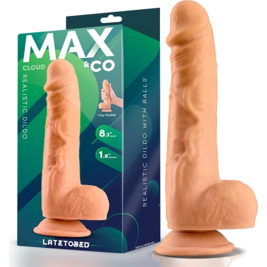 Max & Co Cloud Realistic Dildo with Testicles 8.3 Flesh