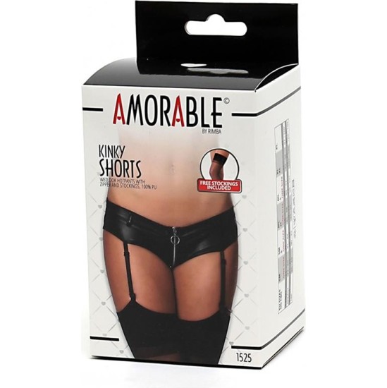 Amorable Shorts with Garter Belt and Zipper