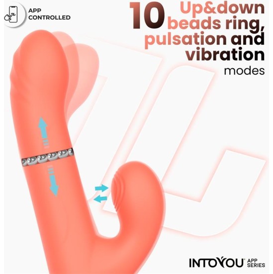 Intoyou App Series Mindy Vibe with Up and Down Beads Ring, Finger and Pulsation with APP