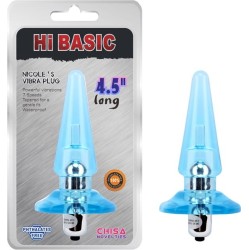 Chisa Vibrating Butt Plug Nicoles 12.5 x 3.2 cm Azul