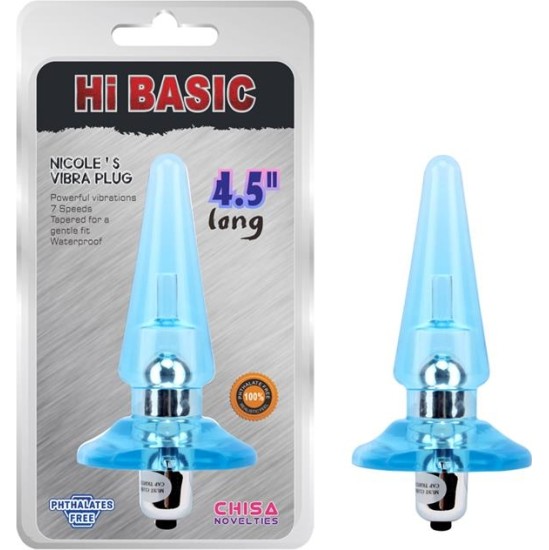 Chisa Vibrating Butt Plug Nicoles 12.5 x 3.2 cm Azul