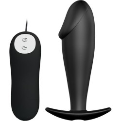 Prettylove Anal Plug Black with Remote Control