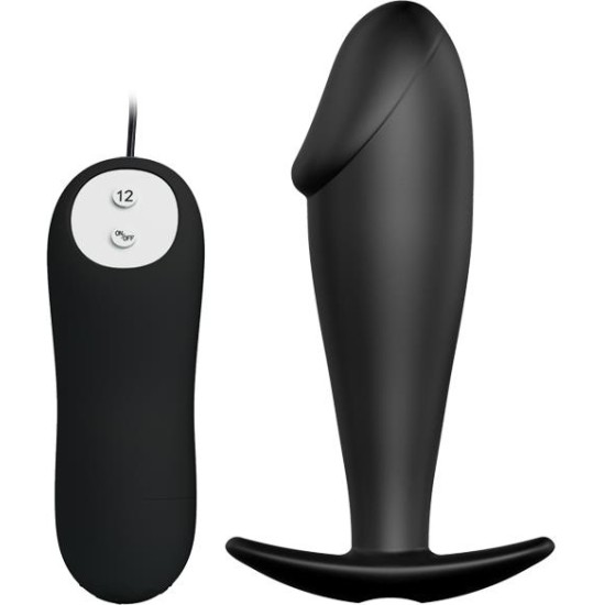 Prettylove Anal Plug Black with Remote Control