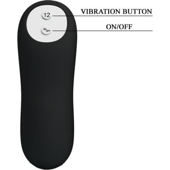 Prettylove Anal Plug Black with Remote Control