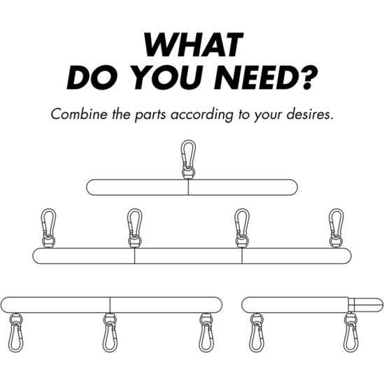 Fetish Submissive Bondage ADJUSTABLE SEPARATOR BAR 4 PIECES