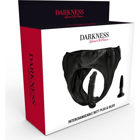 Darkness Sensations DARKNESS - PANTIES WITH PLUG AND INTERCHANGEABLE DILDO