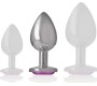 Intense Anal Toys INTENSE - ALUMINUM METAL ANAL PLUG WITH PINK CRYSTAL SIZE M