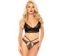 Leg Avenue Sets LEG AVENUE - 2 PIECES SET STRAPPY CUT G STRING S/M