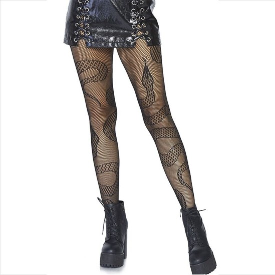 Leg Avenue Hosiery LEG AVENUE - STOCKINGS NET SNAKES BLACK