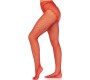 Leg Avenue Hosiery LEG AVENUE - CROTCHLESS FISHNET STOCKINGS RED