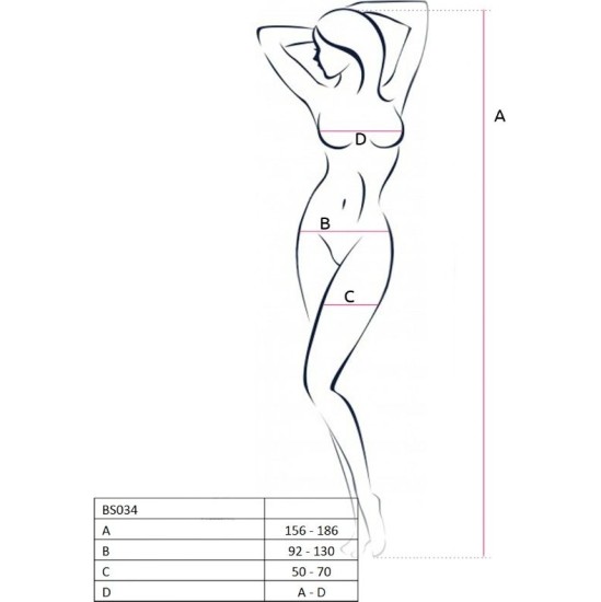 Passion Woman PASSION - WOMAN BS034 WHITE BODYSTOCKING ONE SIZE