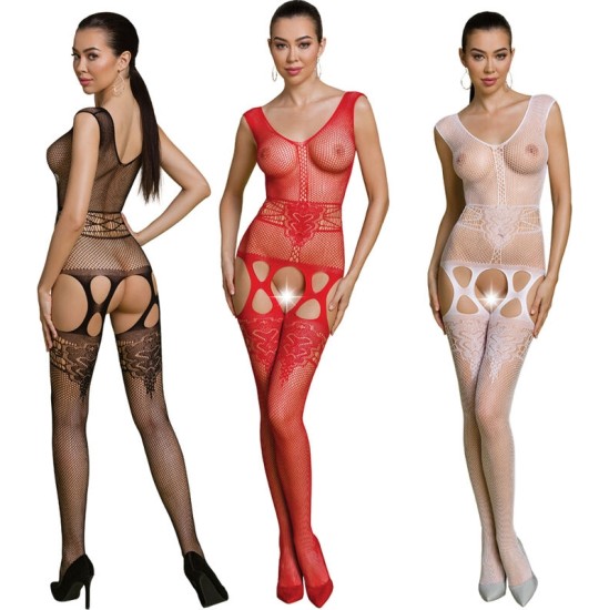 Passion Woman Bodystockings PASSION - ECO COLLECTION BODYSTOCKING ECO BS014 WHITE