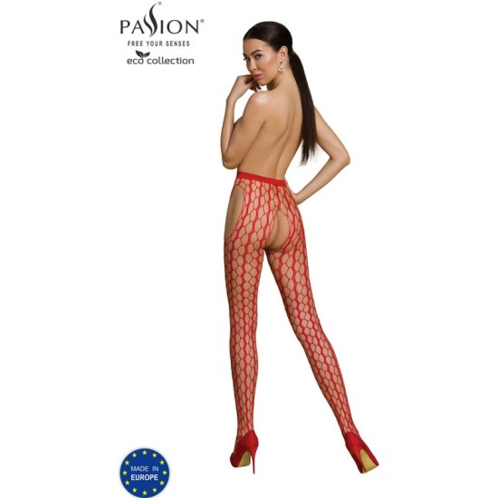 Passion Woman Garter & Stock PASSION - ECO COLLECTION BODYSTOCKING ECO S007 RED