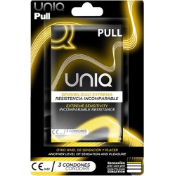Uniq PULL LATEX FREE CONDOMS WITH STRIPS 3 UNITS