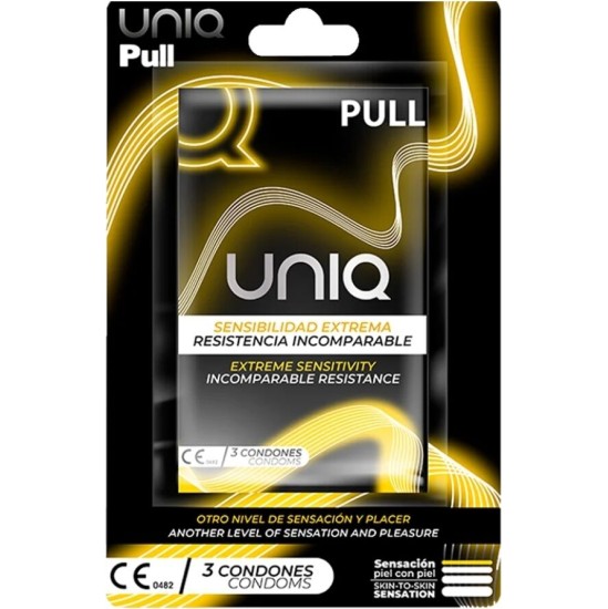 Uniq PULL LATEX FREE CONDOMS WITH STRIPS 3 UNITS