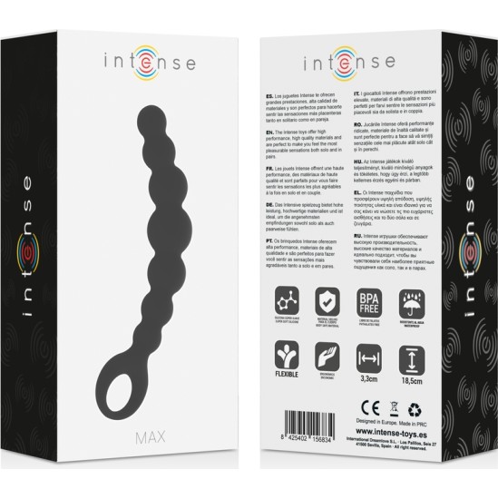 Intense Anal Toys INTENSE - ANAL BEADS MAX BLACK