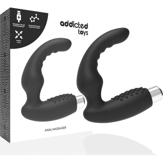 Addicted Toys PROSTATIC VIBRATOR RECHARGEABLE MODEL 2 - BLACK