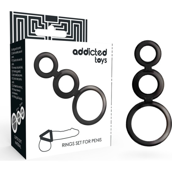 Addicted Toys RINGS SET FOR PENIS - SMOKED