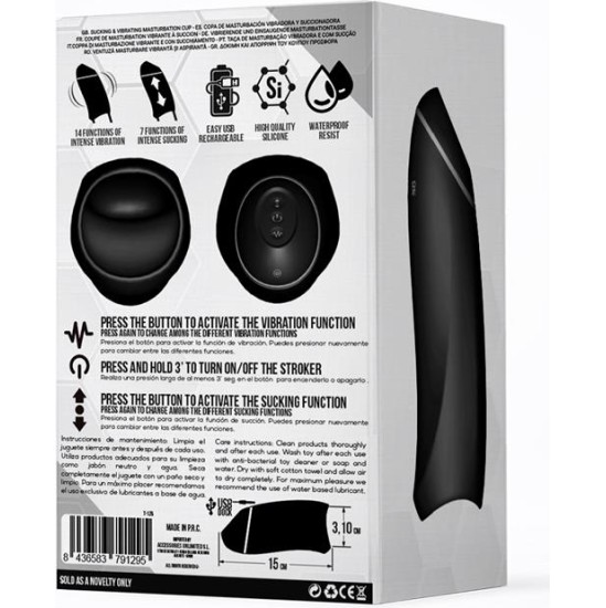 Tardenoche Evony Oral Sex Male Masturbator Suction and Vibration 2 Motors USB Silicone