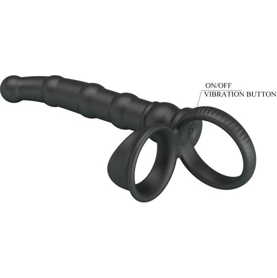 Prettylove Tatum Cock Ring with Vibrating Plug Plug
