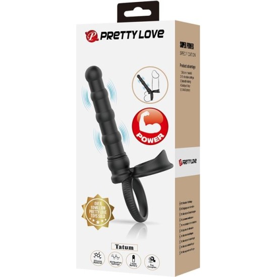 Prettylove Tatum Cock Ring with Vibrating Plug Plug