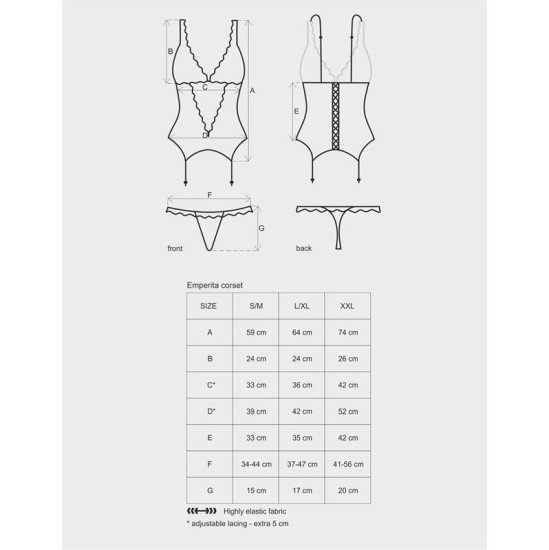 Obsessive Emperita Corset and Thong Black