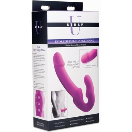 Strap U Evoke Vibrating Strapless Strap-On Pink