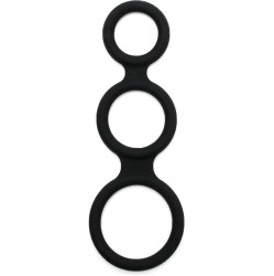Latex Play Triple Cock Ring Black