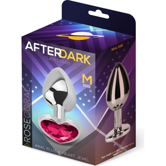 Afterdark Heart Shaped Butt Plug Rose Coral Size M