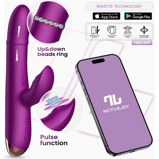 Intoyou App Series Sendel Vibe with Up and Down Internal Beads Ring and Pulsation with App