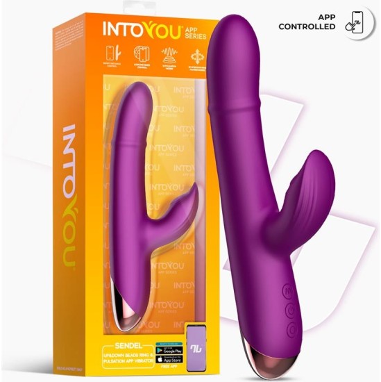 Intoyou App Series Sendel Vibe with Up and Down Internal Beads Ring and Pulsation with App