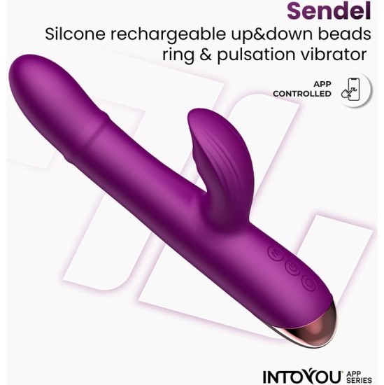 Intoyou App Series Sendel Vibe with Up and Down Internal Beads Ring and Pulsation with App