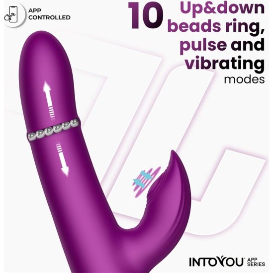 Intoyou App Series Sendel Vibe with Up and Down Internal Beads Ring and Pulsation with App