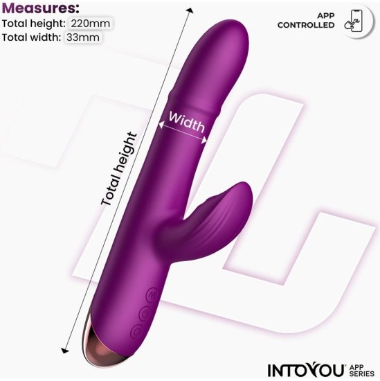Intoyou App Series Sendel Vibe with Up and Down Internal Beads Ring and Pulsation with App