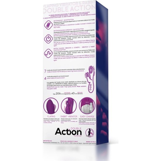 Action No. Eleven Vibrator with Bunny, G-Spot and Pulse Function Magnetic USB Silicone
