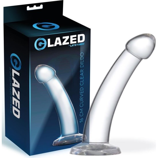 Glazed Curved Dildo Crystal Material 16 cm