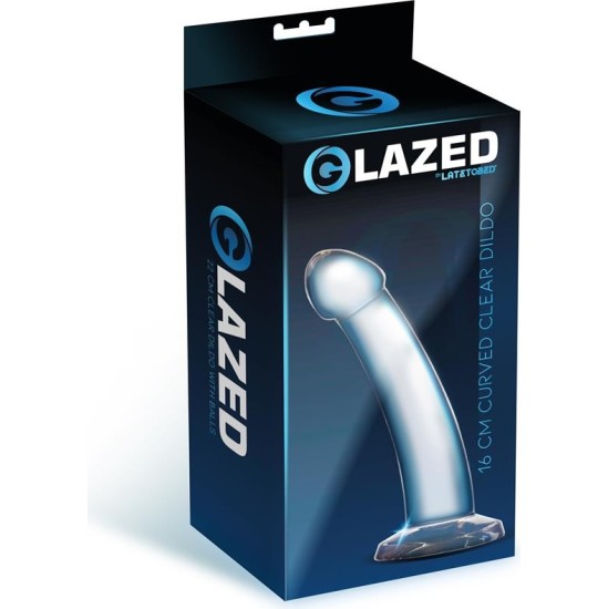 Glazed Curved Dildo Crystal Material 16 cm